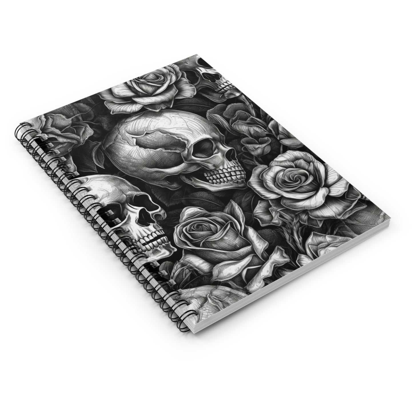 Skull Rose Spiral Notebook