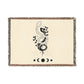 Woven Blanket — Celestial Snake Tapestry Throw (Moon Phase, Botanical Motif)