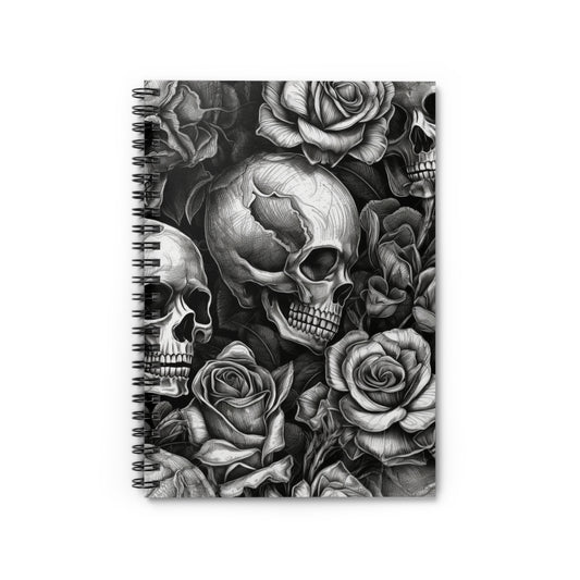 Skull Rose Spiral Notebook
