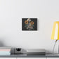 Skeleton with Sunflowers Canvas Wall Art — Gothic Floral Home Decor