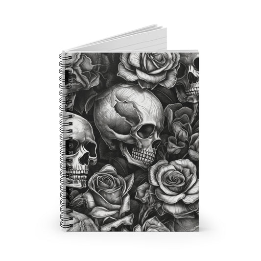 Skull Rose Spiral Notebook