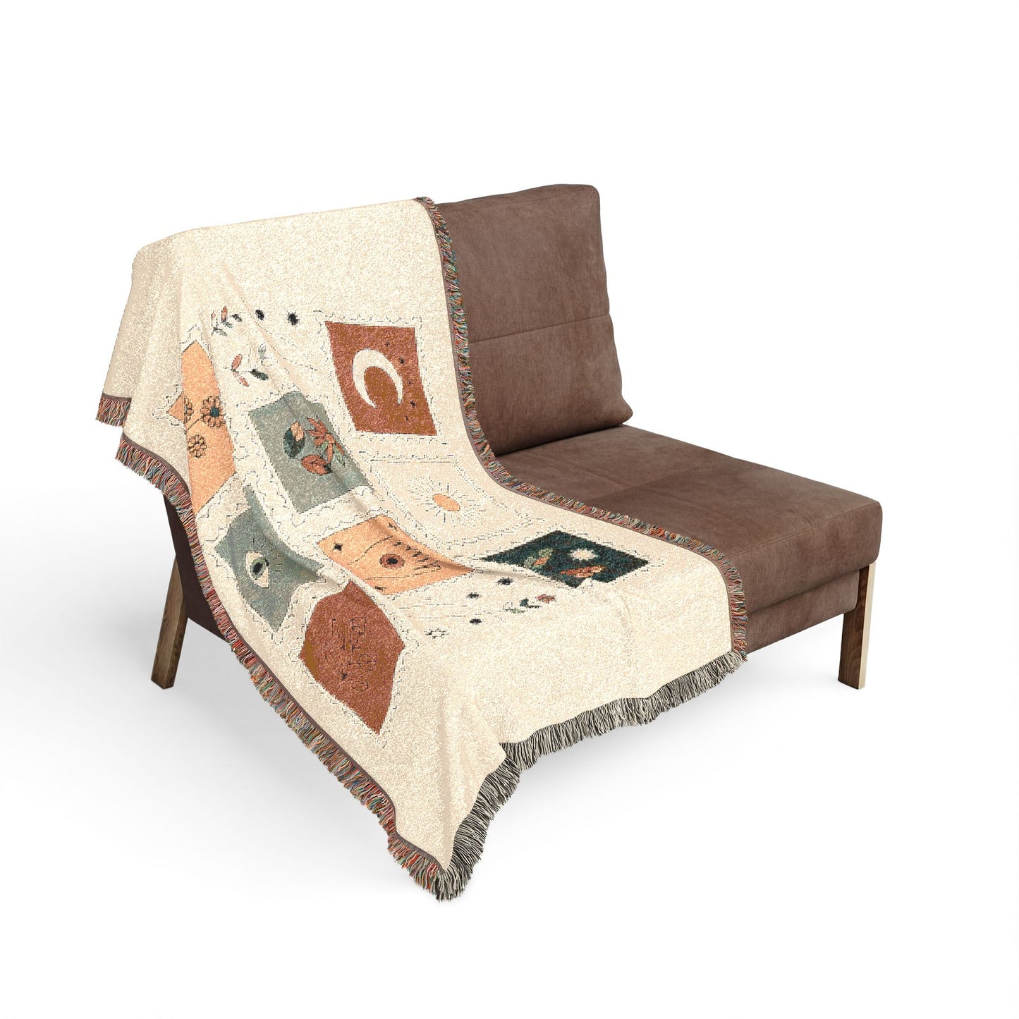 Boho Tarot Patch Woven Throw Blanket