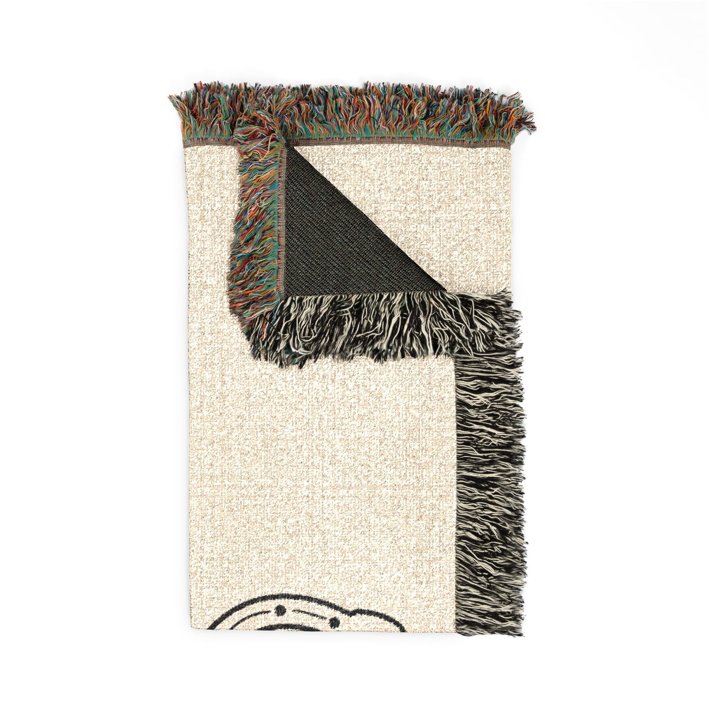 Woven Blanket — Celestial Snake Tapestry Throw (Moon Phase, Botanical Motif)