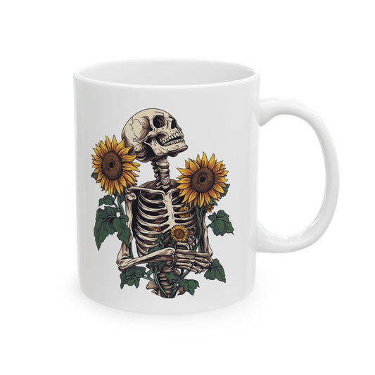 Sunflower Skeleton Mug 11 oz